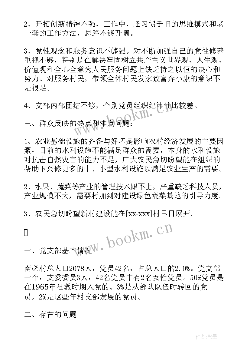 村党支部班子建设情况 村支部班子整改方案(汇总5篇)