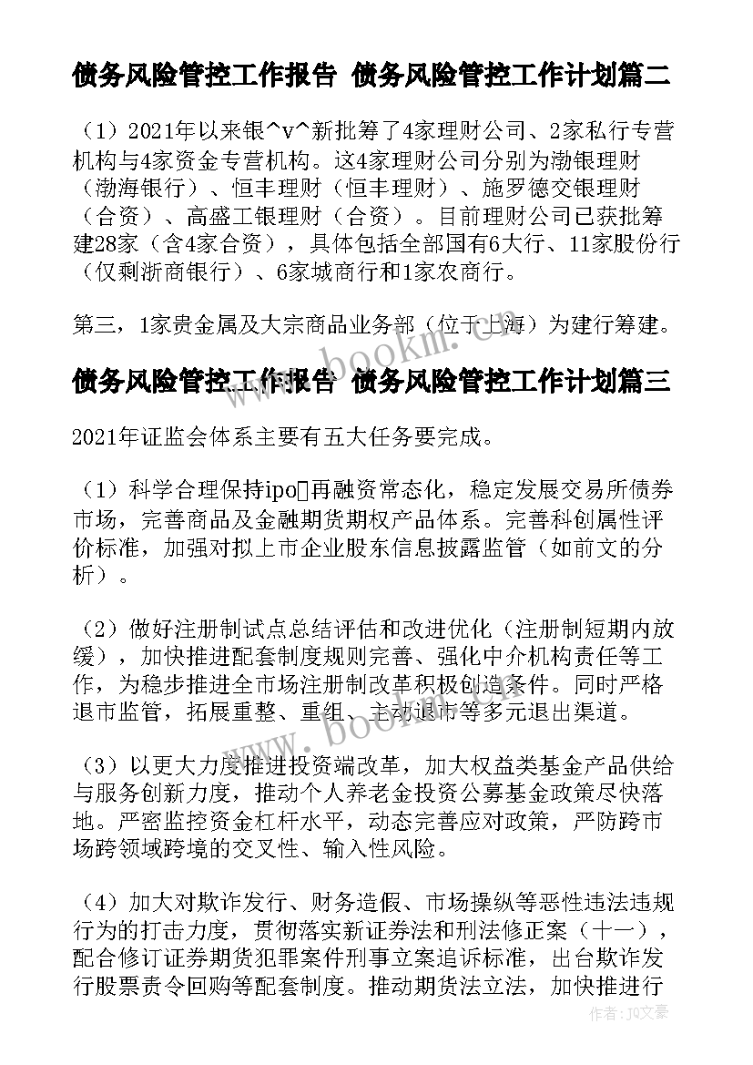 2023年债务风险管控工作报告 债务风险管控工作计划(实用5篇)