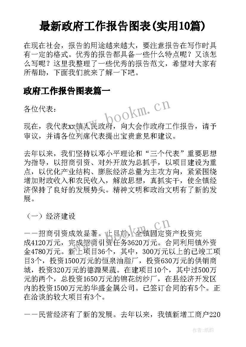 最新政府工作报告图表(实用10篇)