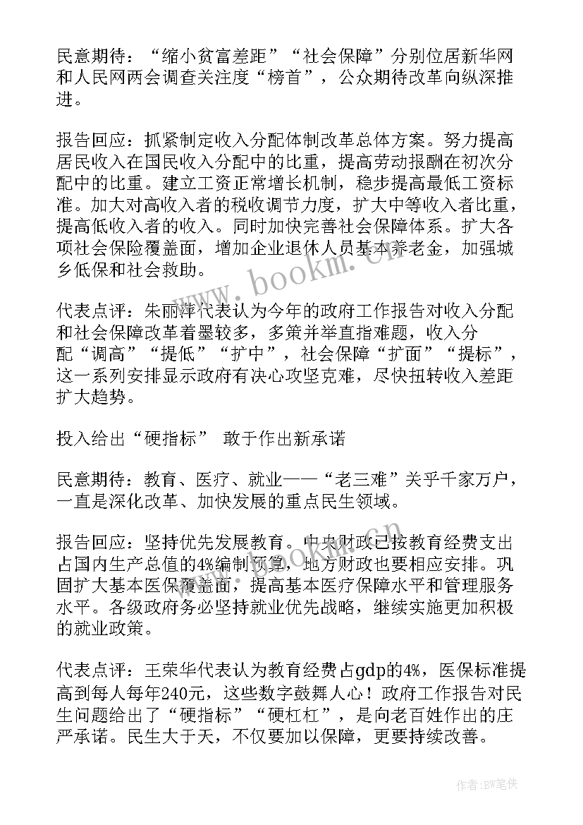 两会工作报告精简版 两会审议工作报告分组讨论发言(模板7篇)