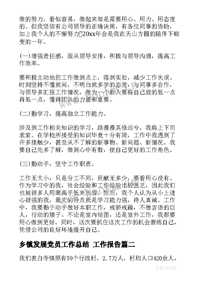 乡镇发展党员工作总结 工作报告(汇总10篇)