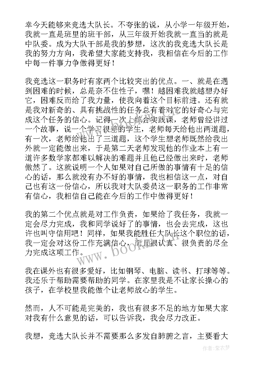 最新小学大队长少先队工作报告(精选9篇)