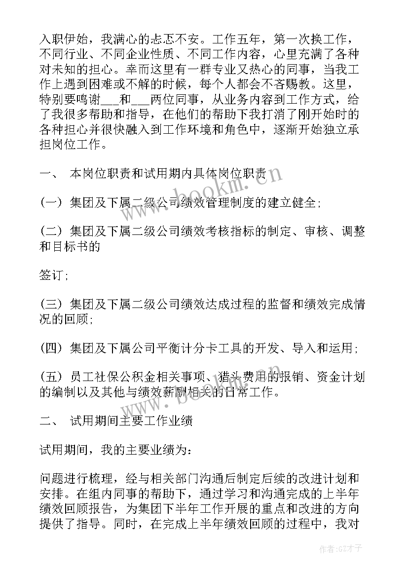 最新总经理试用期总结报告 个人试用期工作报告(汇总10篇)