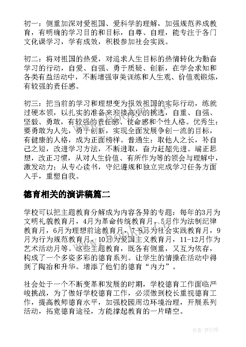 德育相关的演讲稿 德育主任演讲稿(汇总5篇)