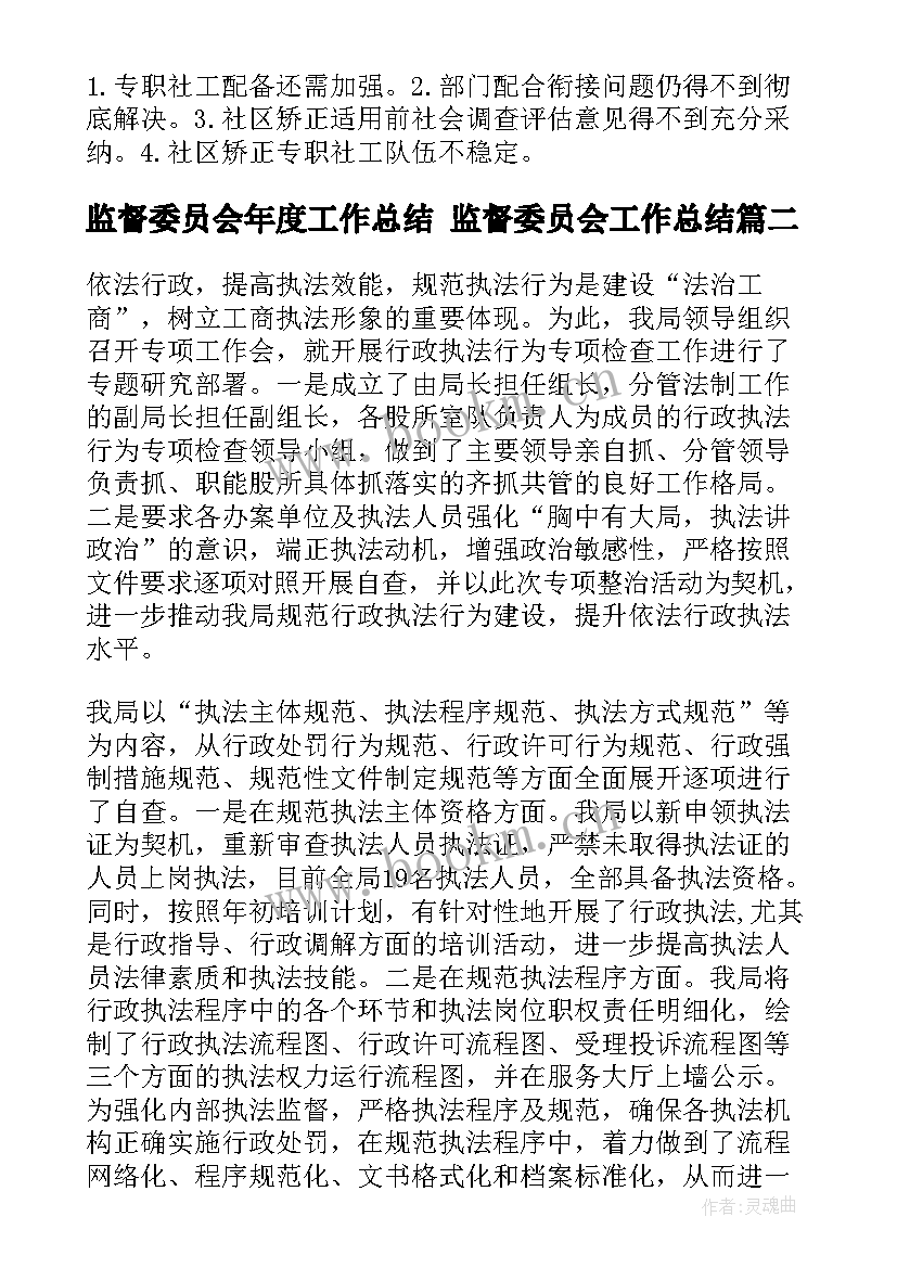 监督委员会年度工作总结 监督委员会工作总结(大全8篇)