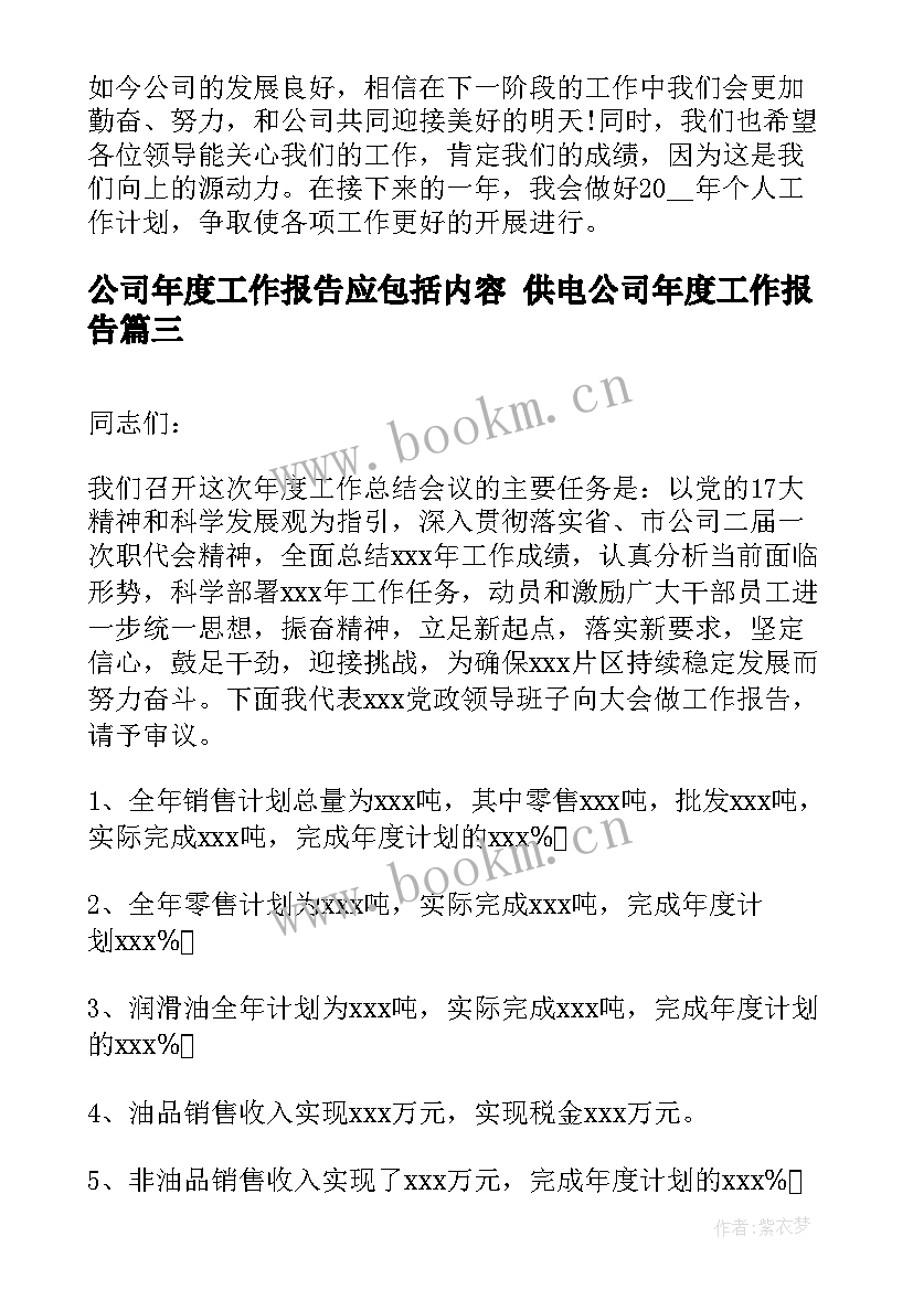 公司年度工作报告应包括内容 供电公司年度工作报告(通用9篇)