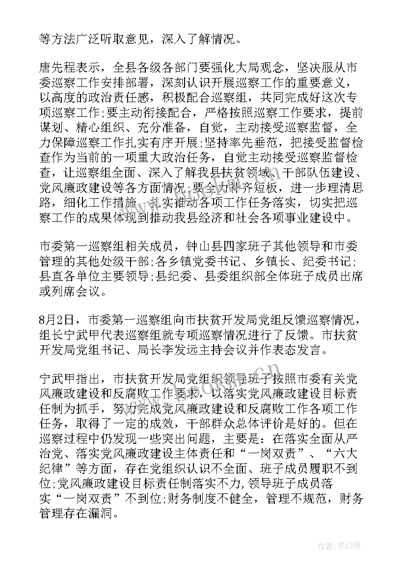 区府办巡察报告 第一轮巡察组工作报告(大全5篇)