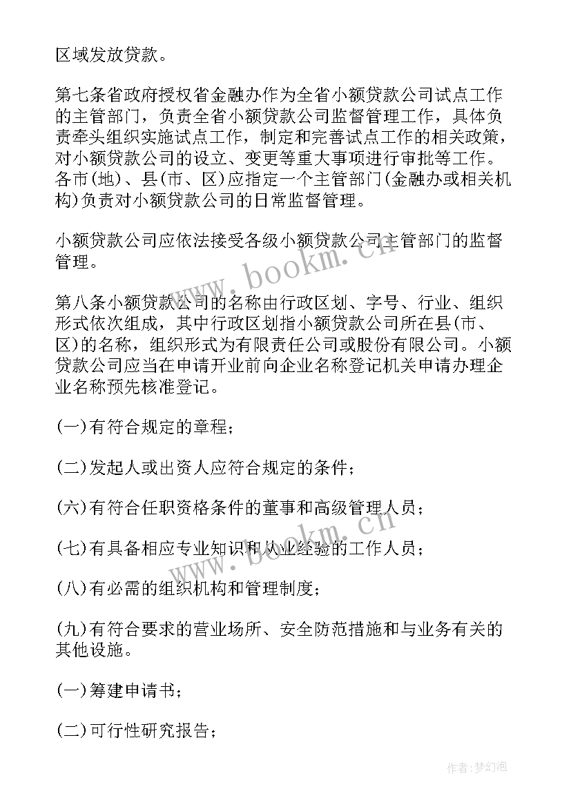 2023年小额贷款公司工作总结 小额贷款公司审批程序(通用5篇)