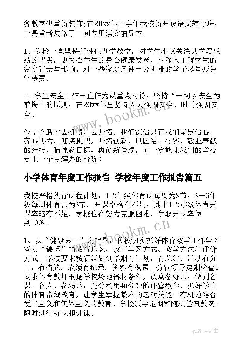 2023年小学体育年度工作报告 学校年度工作报告(通用9篇)