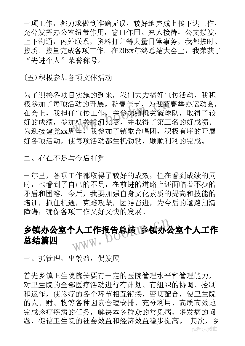 乡镇办公室个人工作报告总结 乡镇办公室个人工作总结(模板10篇)