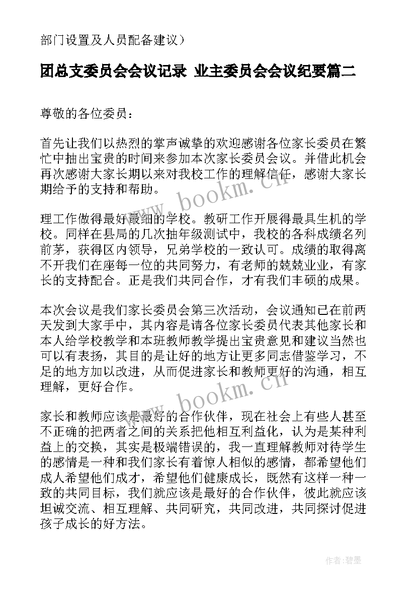 团总支委员会会议记录 业主委员会会议纪要(精选9篇)