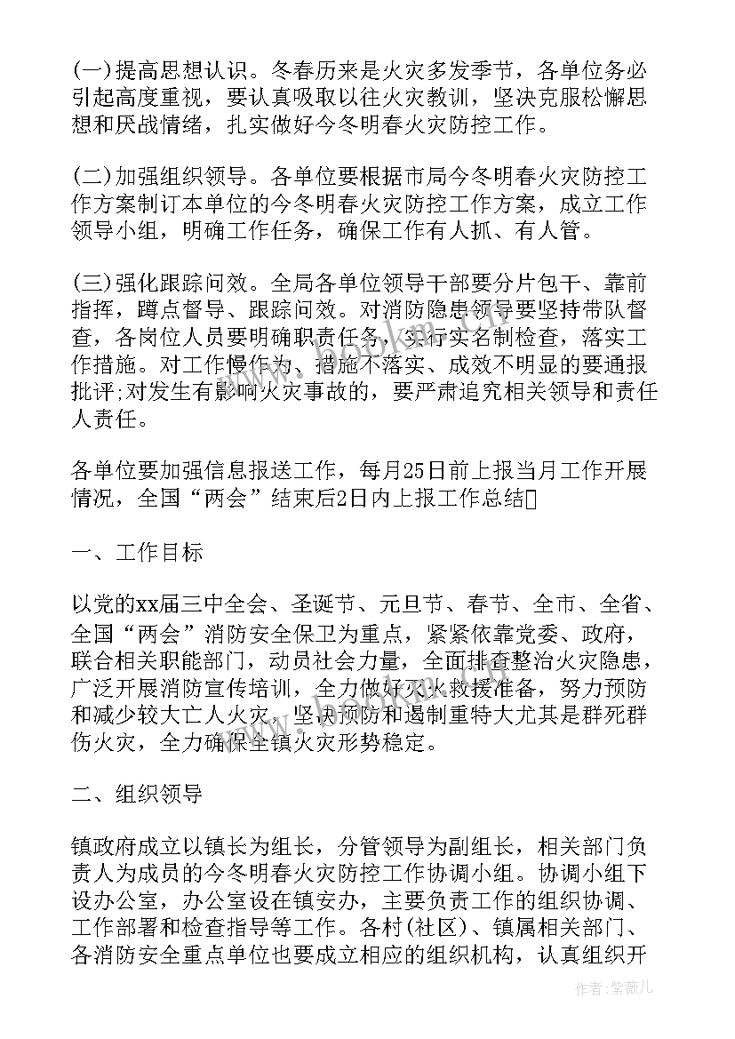 最新冬春火灾防控工作计划 冬春火灾防控会议请示(精选10篇)