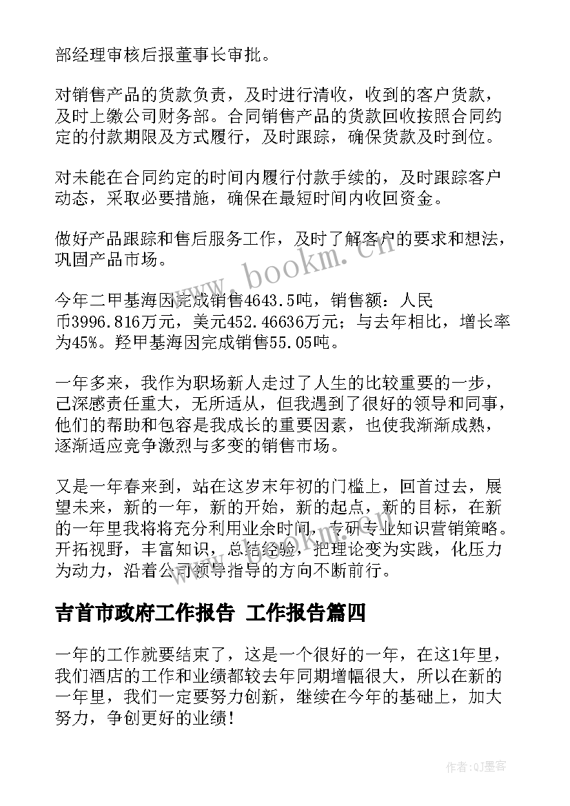 最新吉首市政府工作报告 工作报告(精选6篇)