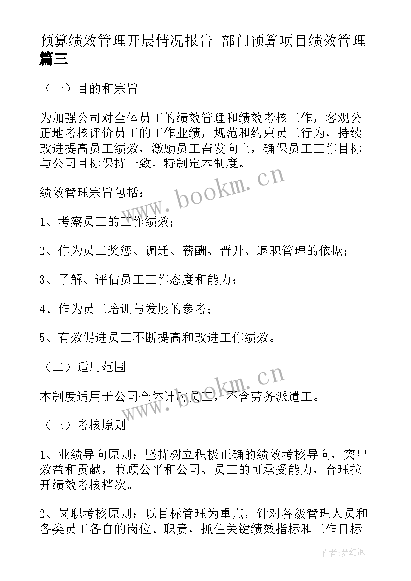 预算绩效管理开展情况报告 部门预算项目绩效管理(模板10篇)