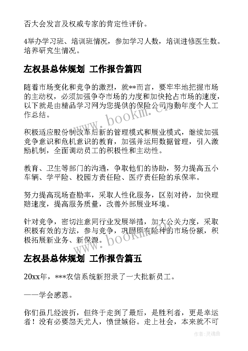 左权县总体规划 工作报告(精选9篇)