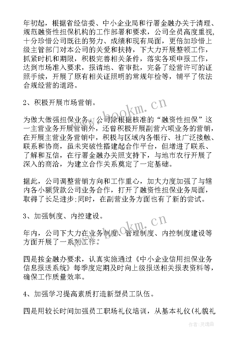 最新担保公司工作汇报 担保公司年终总结(通用10篇)