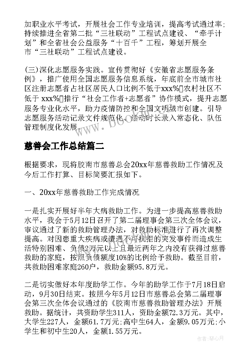 慈善会工作总结(模板8篇)