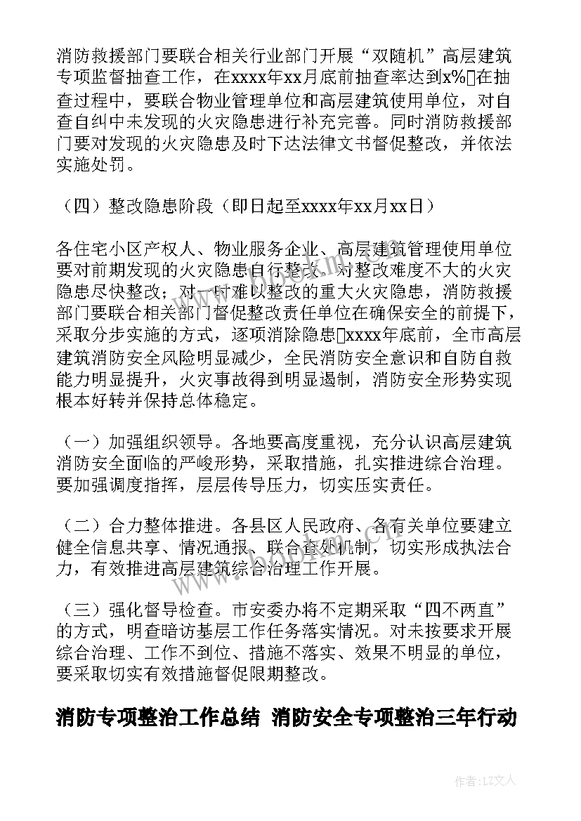 消防专项整治工作总结 消防安全专项整治三年行动工作总结(精选5篇)