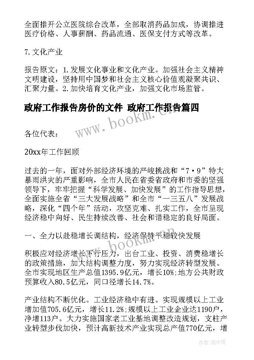 2023年政府工作报告房价的文件 政府工作报告(通用6篇)