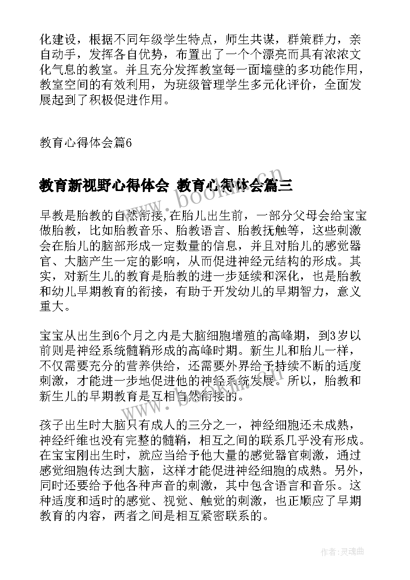 2023年教育新视野心得体会 教育心得体会(汇总9篇)