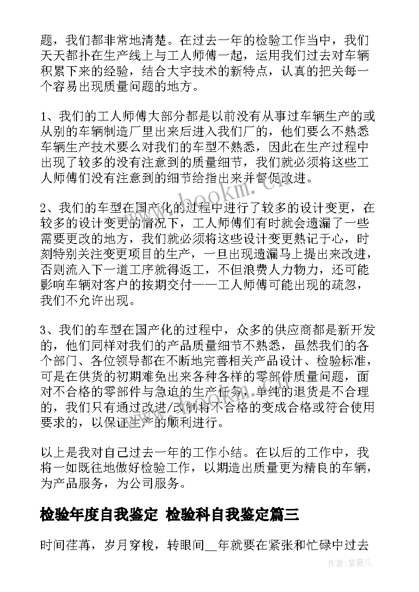 检验年度自我鉴定 检验科自我鉴定(精选5篇)