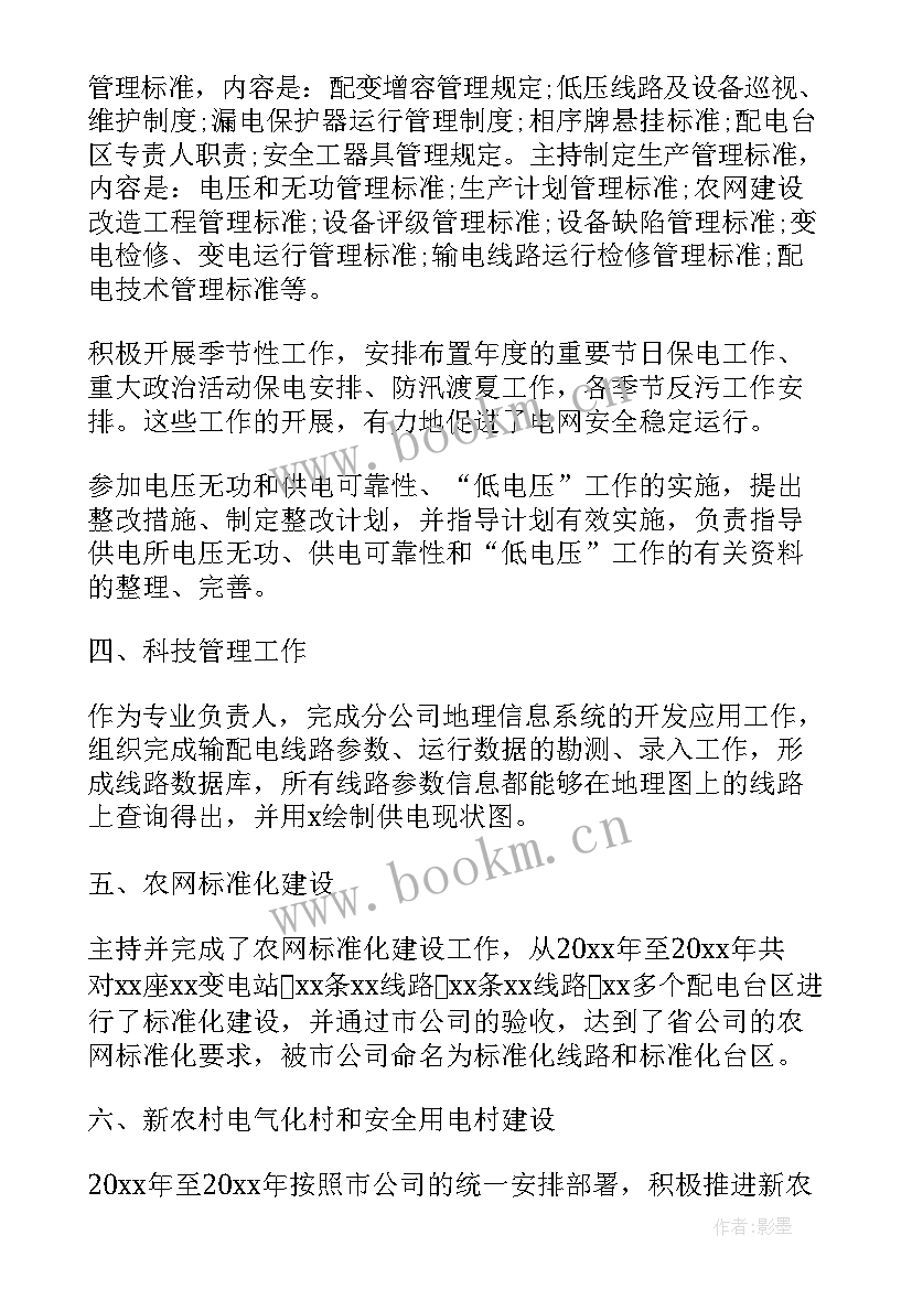 最新档案专业技术工作业绩总结报告 电力专业技术工作报告(实用6篇)