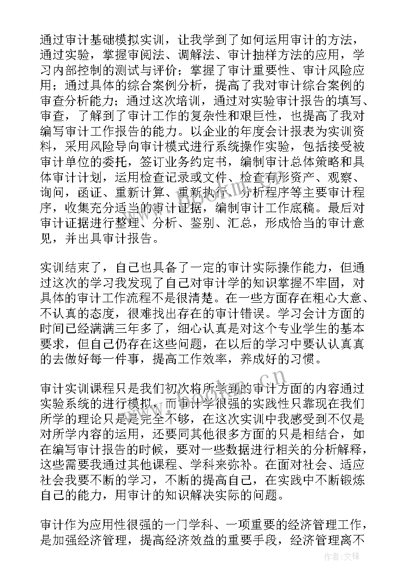 2023年撰写审计报告心得体会 审计实训报告心得体会(大全8篇)