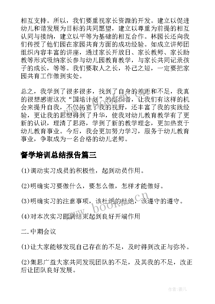 2023年督学培训总结报告 培训总结报告(大全7篇)