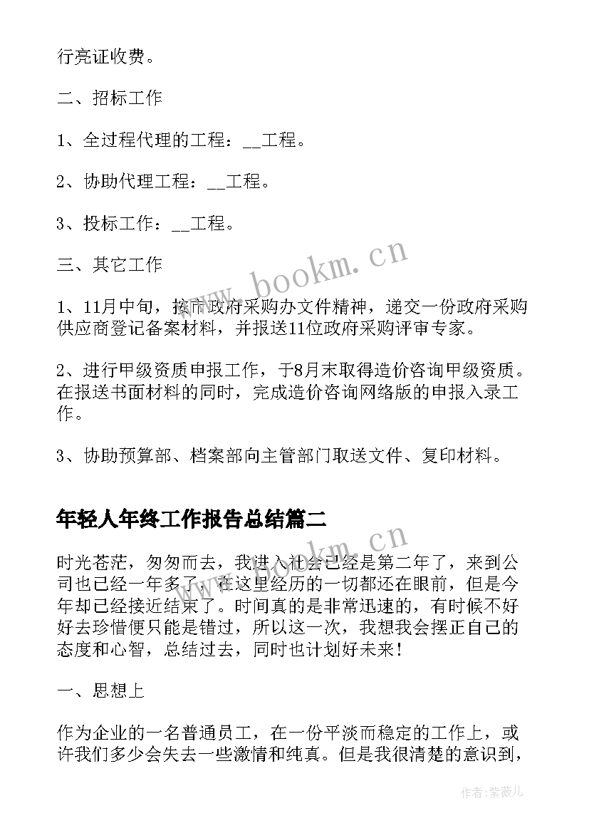 年轻人年终工作报告总结 公司年终总结实用(大全7篇)