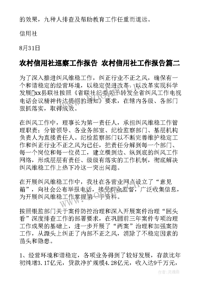 最新农村信用社巡察工作报告 农村信用社工作报告(汇总5篇)