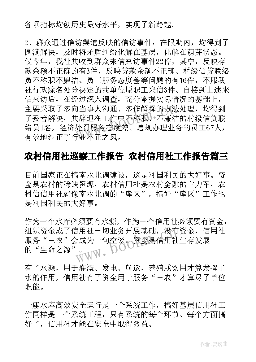 最新农村信用社巡察工作报告 农村信用社工作报告(汇总5篇)