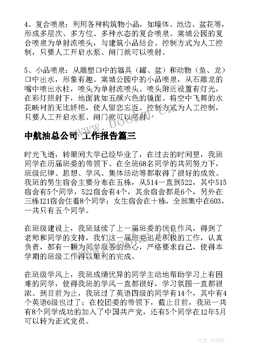 中航油总公司 工作报告(精选8篇)