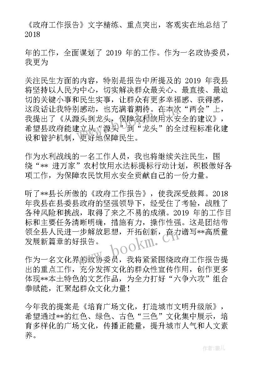 最新在政府工作报告上发言说(汇总6篇)