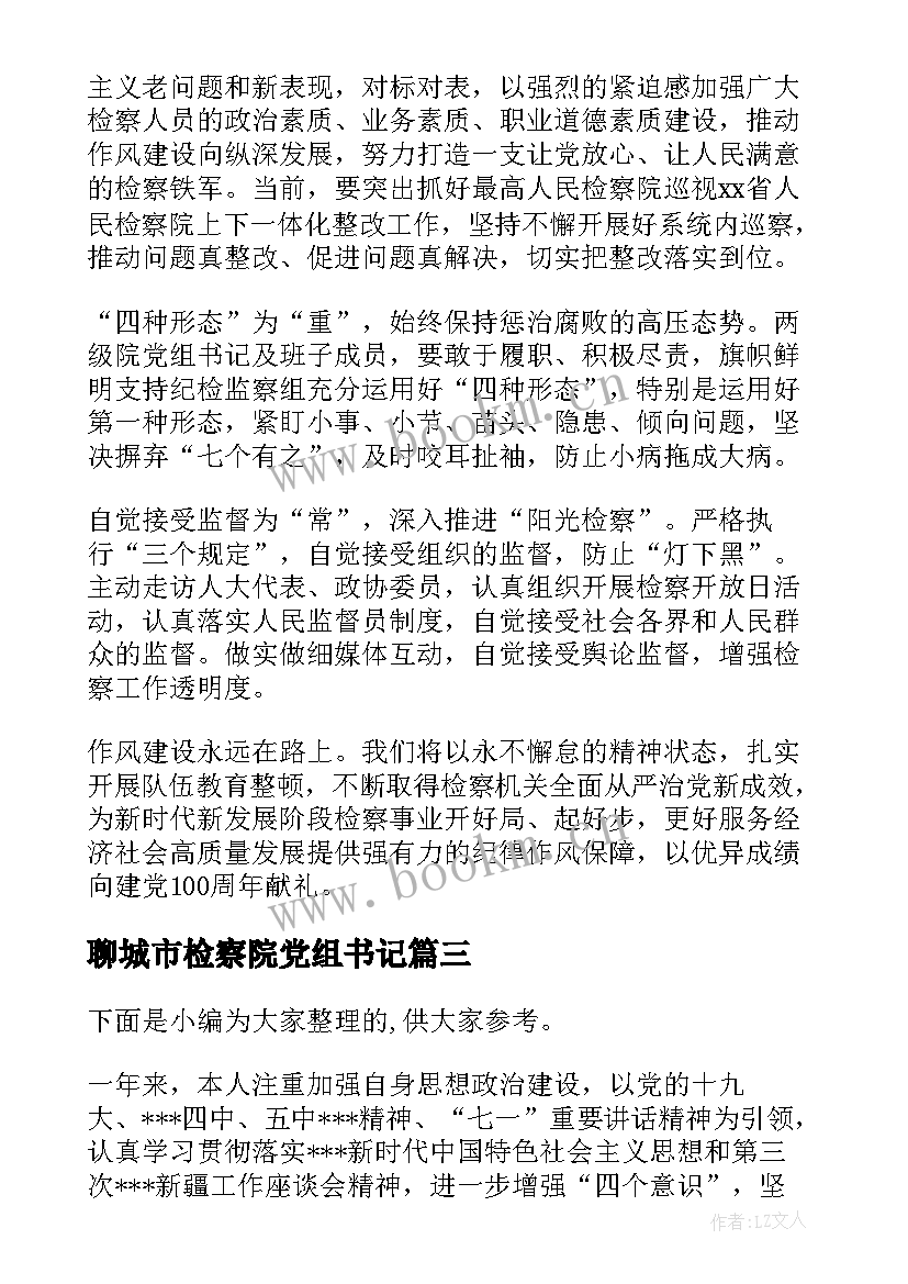 2023年聊城市检察院党组书记 度检察院党组书记述职述廉述学报告(精选5篇)