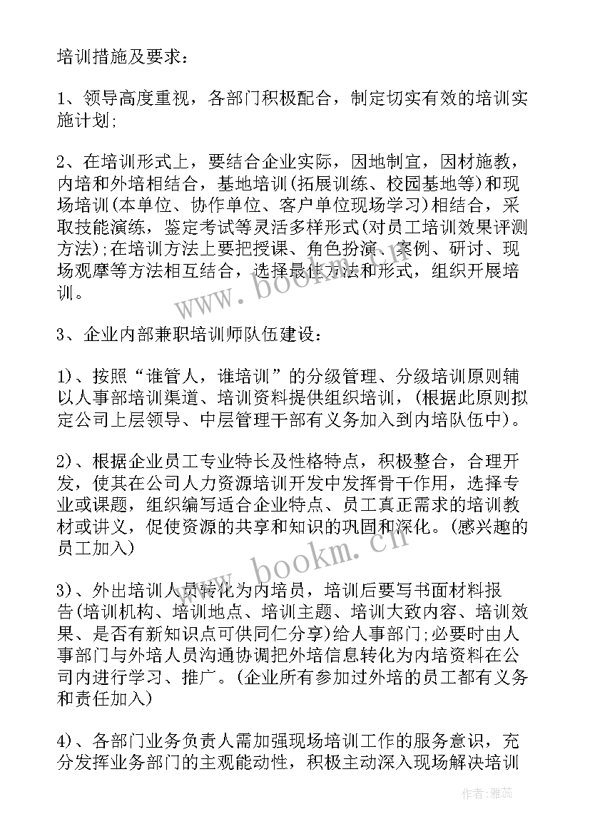 最新单位培训计划方案 培训计划方案(优质5篇)