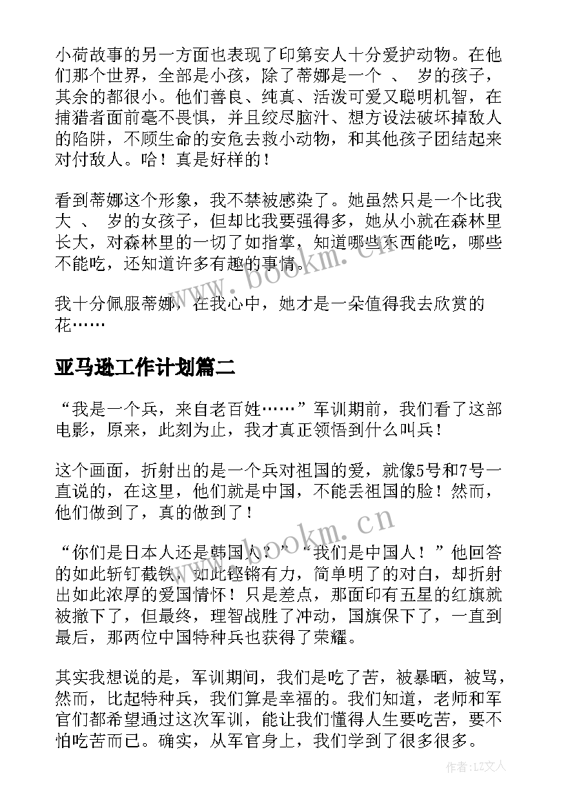 2023年亚马逊工作计划(大全8篇)