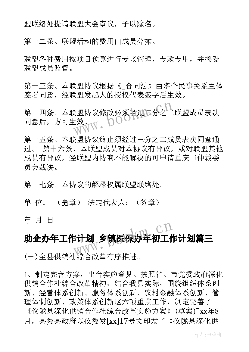 最新助企办年工作计划 乡镇医保办年初工作计划(通用9篇)