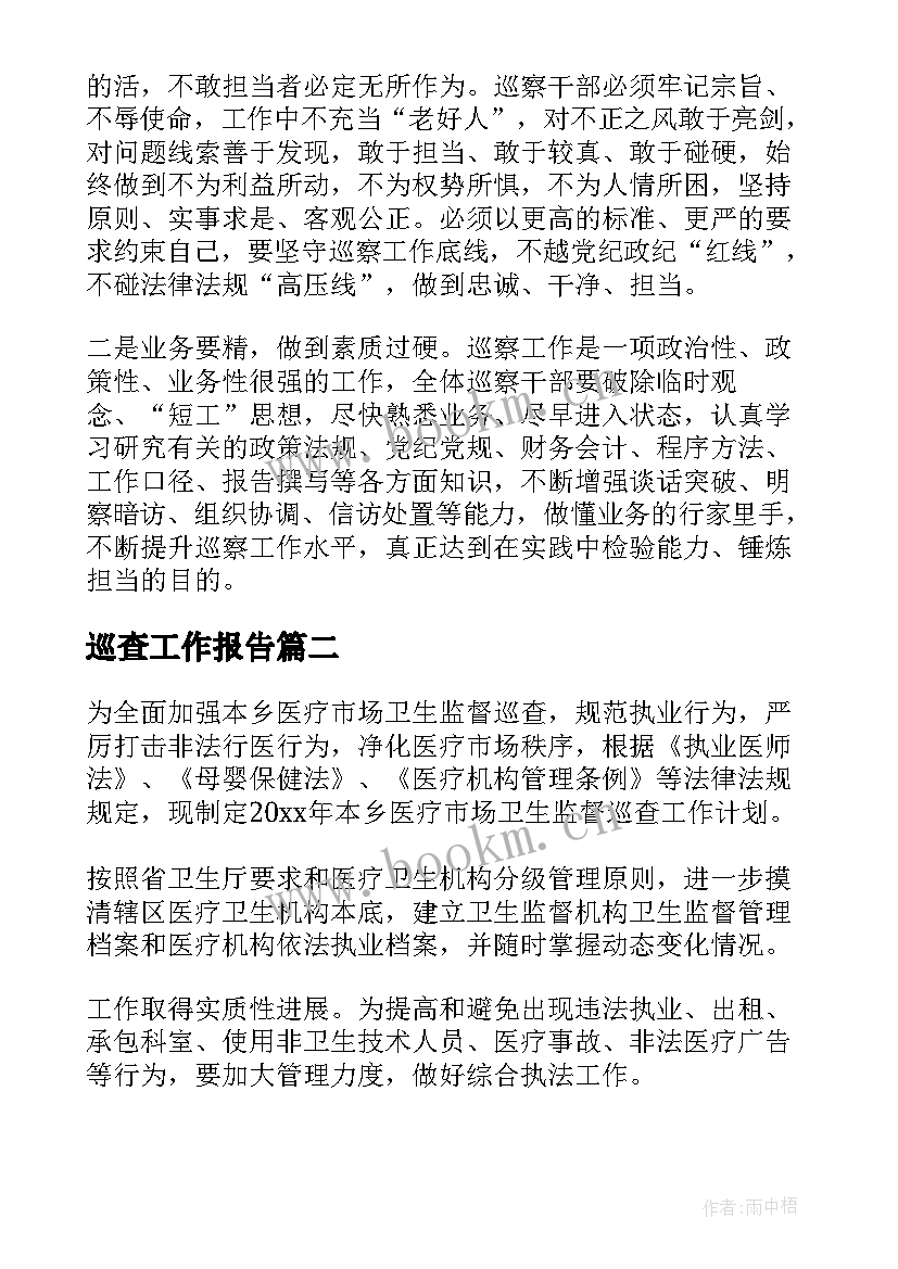 2023年巡查工作报告(优秀5篇)