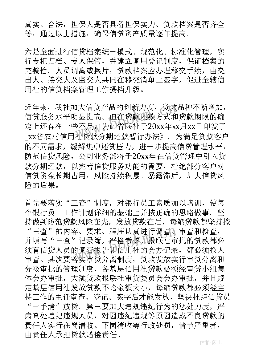 最新信贷工作总结及计划(精选6篇)