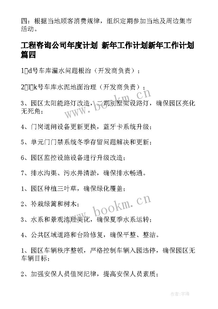 最新工程咨询公司年度计划 新年工作计划新年工作计划(优质10篇)