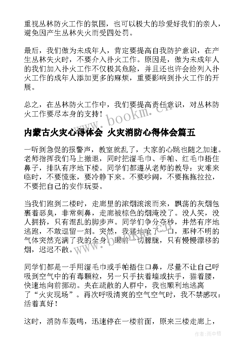 2023年内蒙古火灾心得体会 火灾消防心得体会(模板7篇)