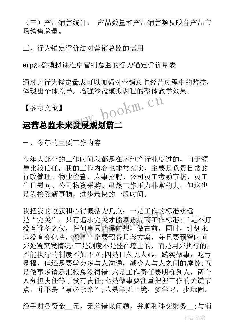 2023年运营总监未来发展规划(实用5篇)