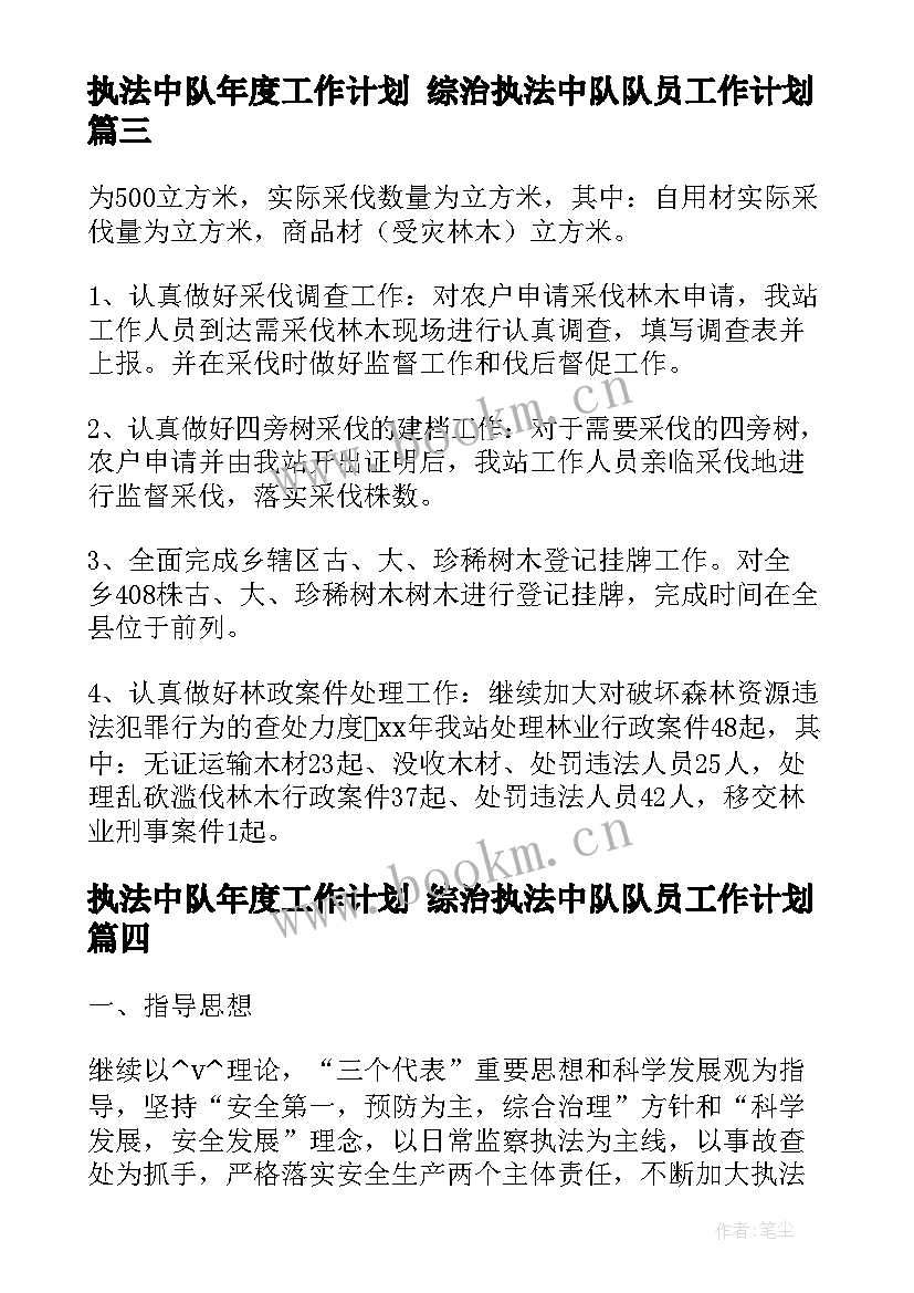 最新执法中队年度工作计划 综治执法中队队员工作计划(汇总5篇)