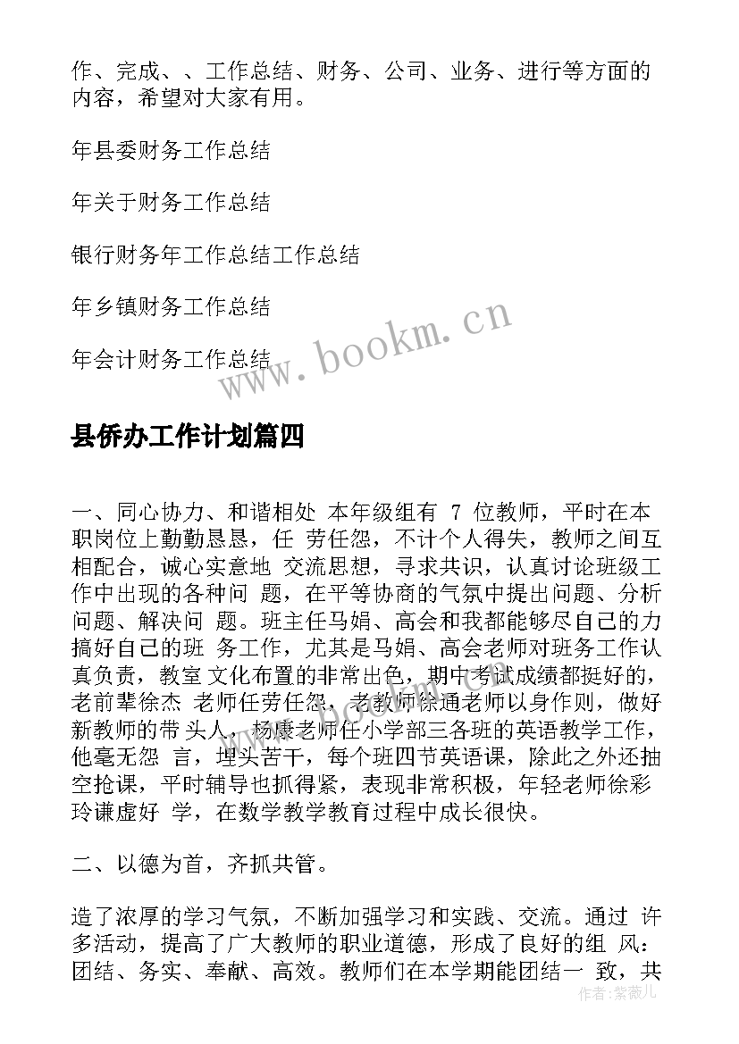 2023年县侨办工作计划(大全8篇)