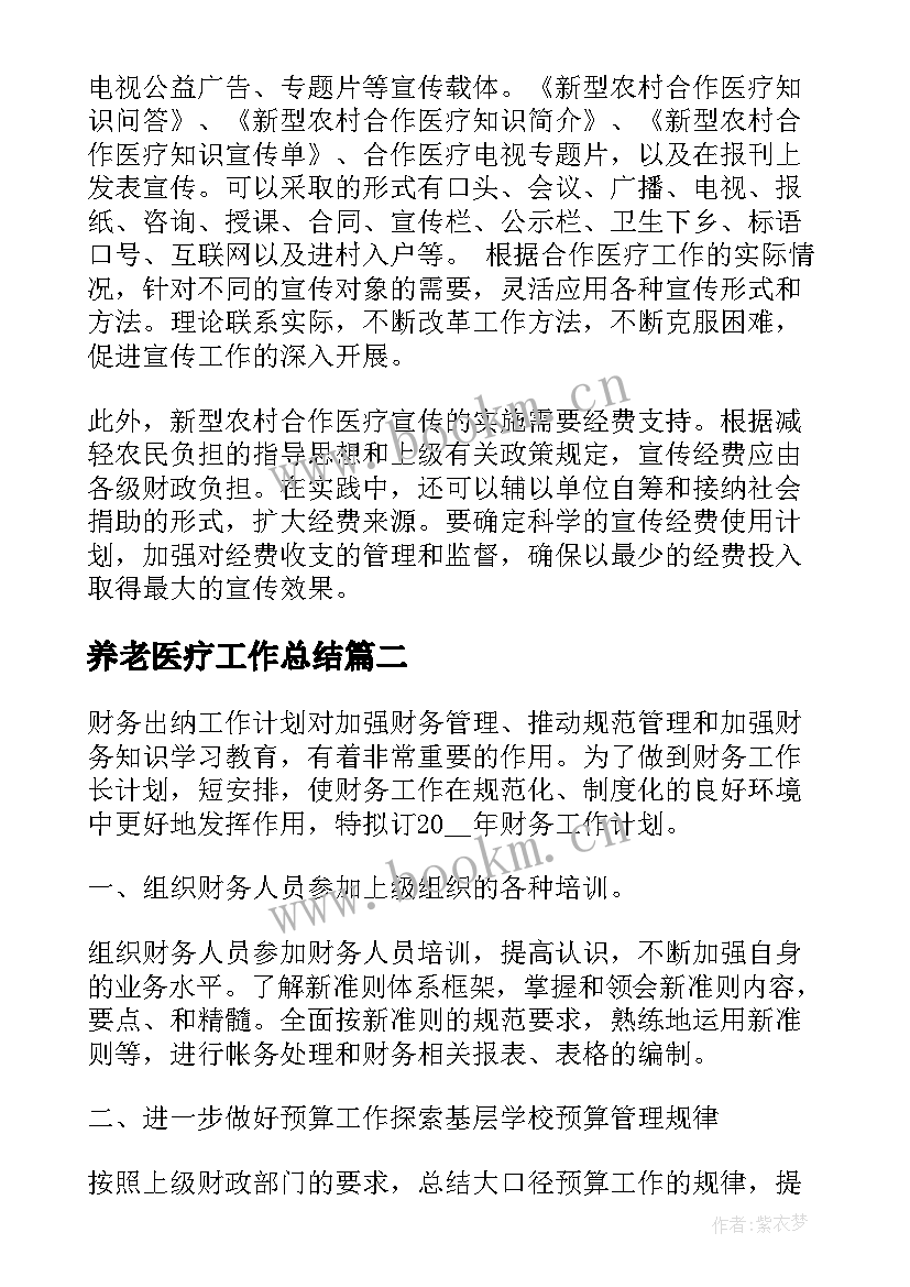 养老医疗工作总结(模板6篇)