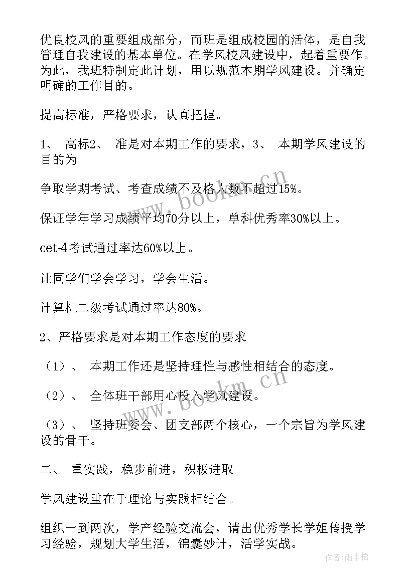 最新学风建设工作方案(通用8篇)