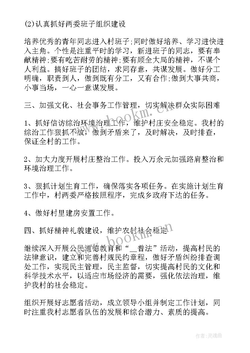 最新村支书的工作计划(优质6篇)