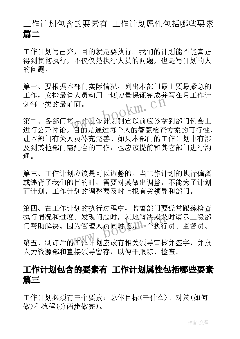 2023年工作计划包含的要素有 工作计划属性包括哪些要素(模板5篇)