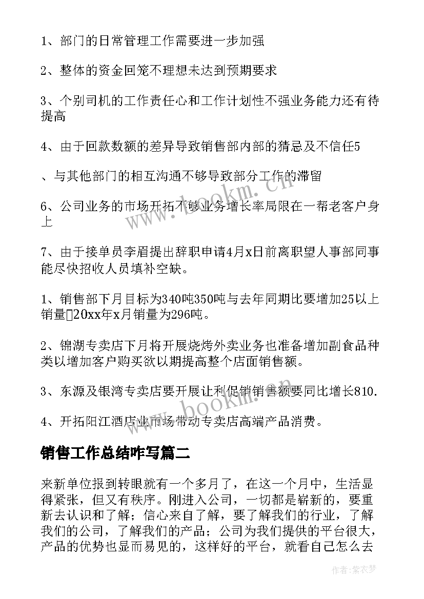 最新销售工作总结咋写(实用5篇)