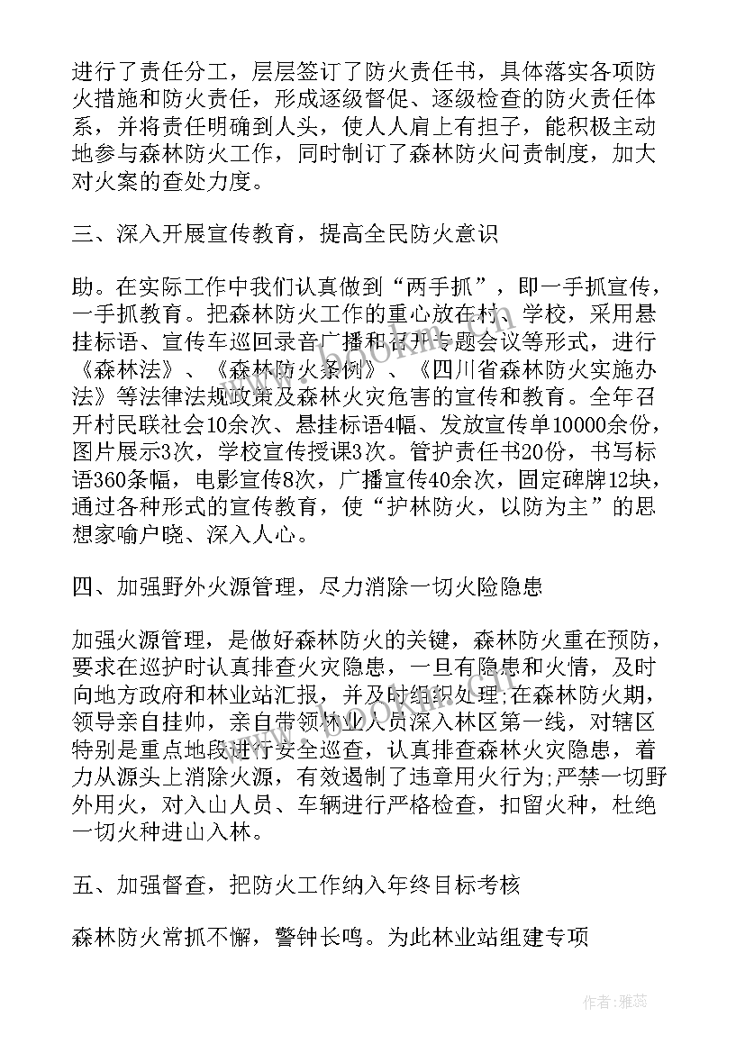 最新森林防火督察工作总结(模板8篇)